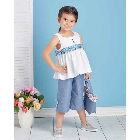 S9559 Children's Dress, Top, Pants, Purses and Headband