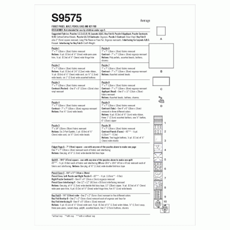 S9575 Fidget Pages, Quilt, Zipper Case and Key Fob