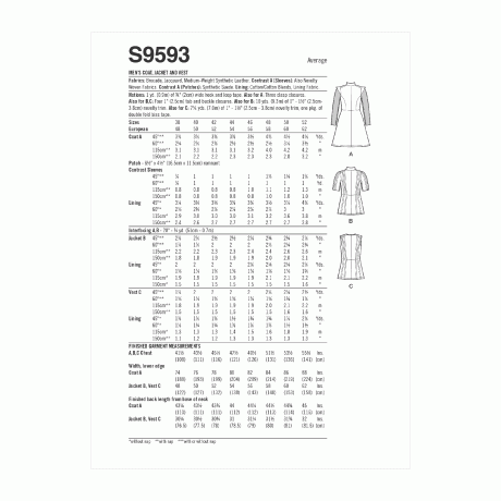 S9593 Men's Coat, Jacket and Vest