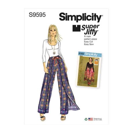 S9595 Misses' Super Jiffy Wrap and Tie Pantskirt