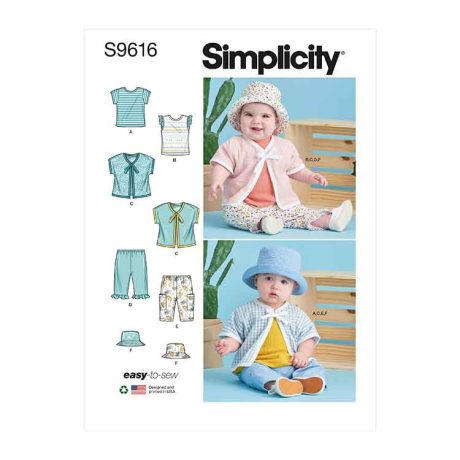 S9616 Babies' Tee-Shirts, Jacket, Pants and Hat