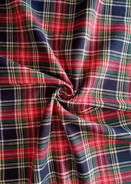100% brushed cotton checks ('Macbeth' blue/red tartan)