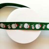Santa Claus 'Ho Ho Ho' green grosgrain Christmas ribbon, 16mm x 5m roll - Image 2