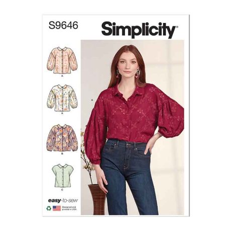 S9646 Misses' Button Down Top