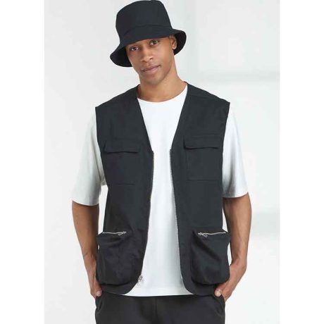 S9651 Men's Knit Top, Vest and Hat