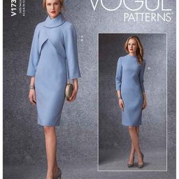 V1736 Misses' Lined Raglan-Sleeve Jacket and Funnel-Neck Dress