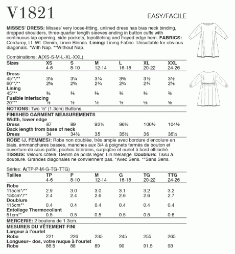 V1821 Misses' Dress - Image 2