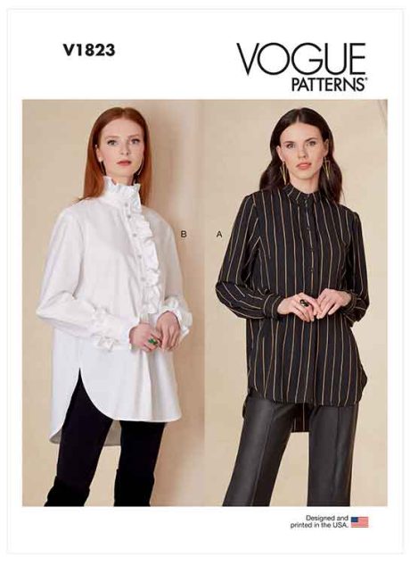 V1823 Misses' and Misses' Petite Shirt