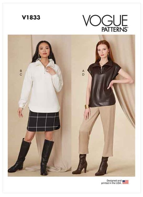 V1833 Misses' Top, Skirt and Pants