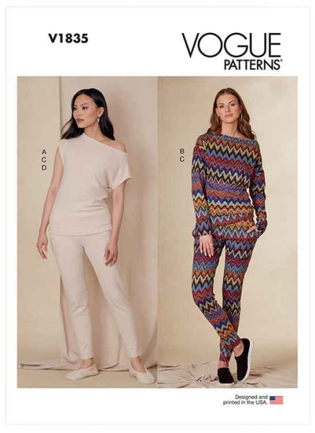 V1835 Misses' Tops, Pants and Slippers