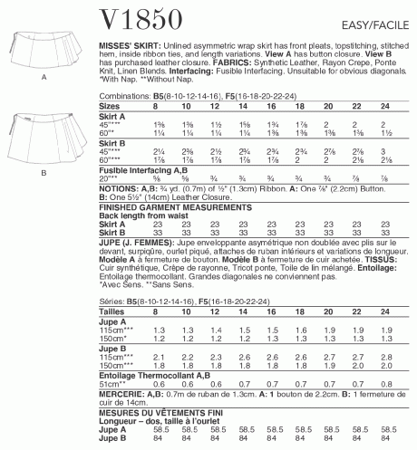V1850 Misses' Skirt - Image 2