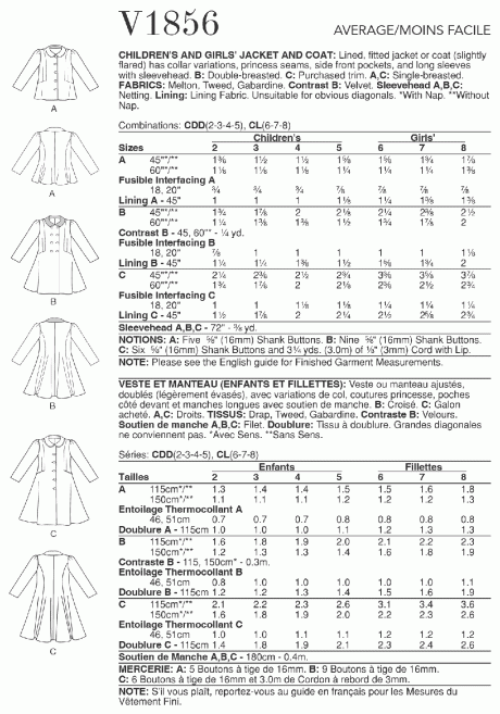 V1856 Children's and Girls' Jacket and Coat - Image 2