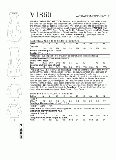 V1860 Misses' Dress and Knit Top - Image 2