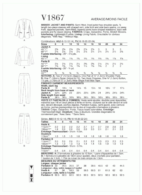 V1867 Misses' Jacket and Pants - Image 2