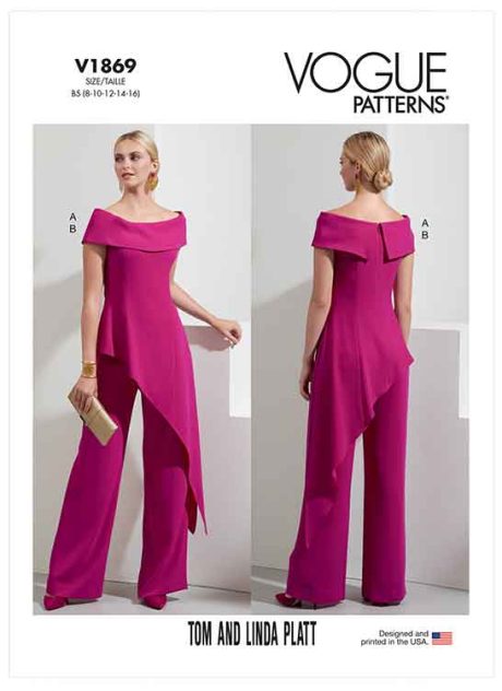 V1869 Misses' and Misses' Petite Top and Pants