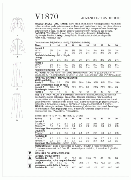 V1870 Misses' Jacket and Pants - Image 2