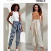 V1873 Misses' and Misses' Petite Pants and Tie Belt
