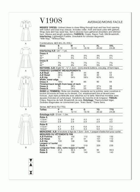 V1908A Misses' Dress