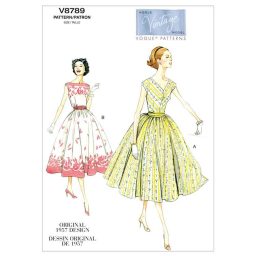 V8789 Misses'/Misses' Petite Dress and Cummerbund