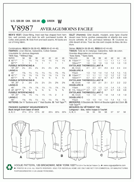 V8987 Men's Vest