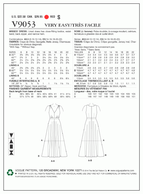 V9053 Misses' Dress