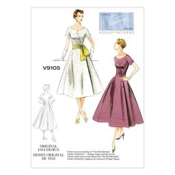 V9105 Misses' Dress and Sash