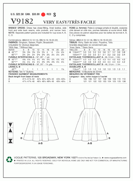 V9182 Misses' Button-Down, Flared-Skirt Dresses