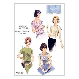 V9187 Misses' Jewel or Scoop-Neck, Princess-Seam Tops