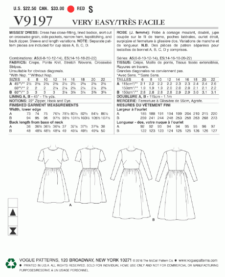V9197 Misses' Jewel-Neck, Gathered-Skirt Dresses