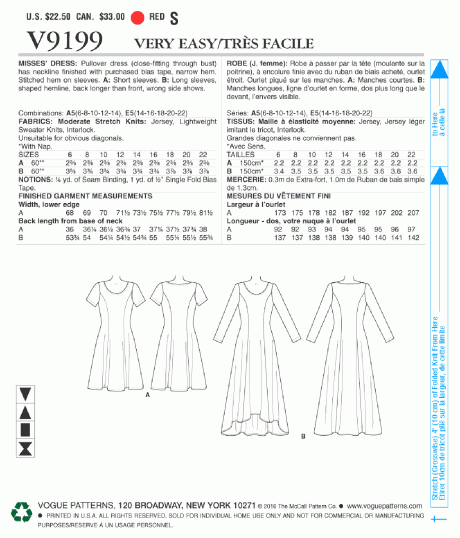 V9199 Misses' Knit Fit and Flare Dresses