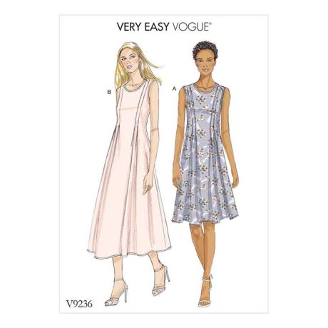 V9236 Misses' Released-Pleat Fit-and-Flare Dresses