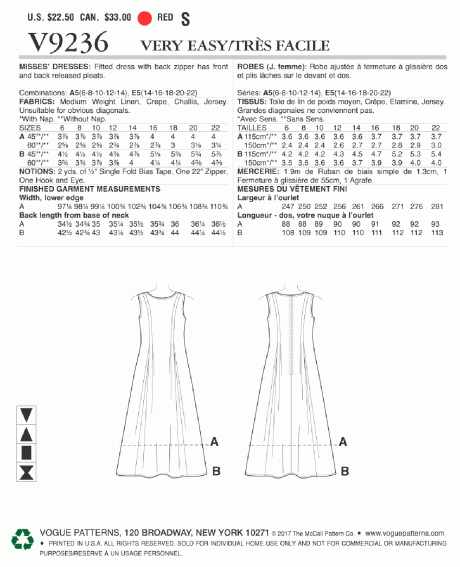 V9236 Misses' Released-Pleat Fit-and-Flare Dresses