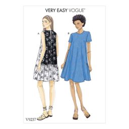 V9237 Misses' A-Line, Back-Ruffle Dresses