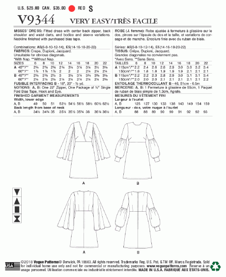 V9344 Misses' Dress