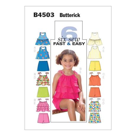 B4503 Children's/Girls' Top, Skort and Shorts