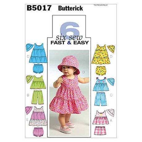 B5017 Infants' Top, Dress, Panties, Shorts, Pants and Hat