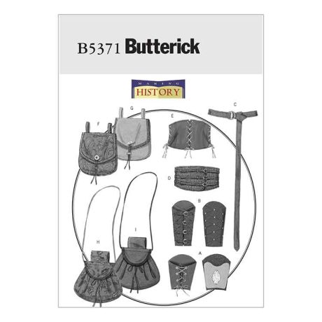 B5371 Misses'/Men's Wrist Bracers, Corset, Belt And Pouches