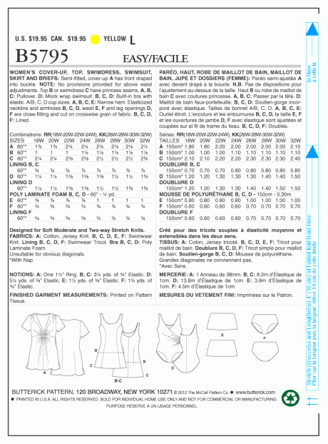 B5795 Women's Cover-Up, Top, Swimdress, Swimsuit, Skirt and Briefs - Image 2