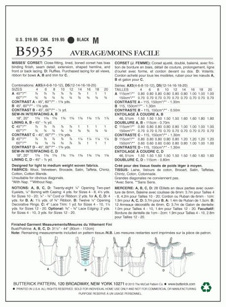 B5935 Misses' Corset - Image 2