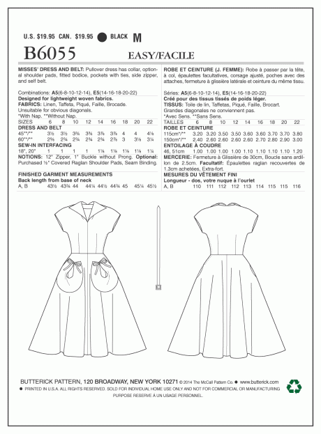 B6055 Misses' Dress and Belt - Image 2