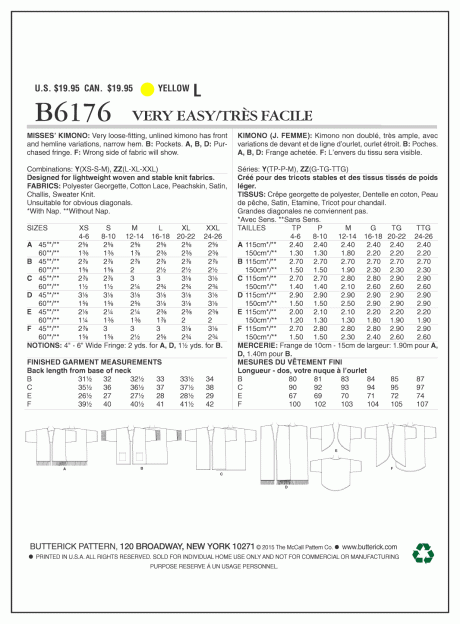 B6176 Misses' Kimono - Image 2