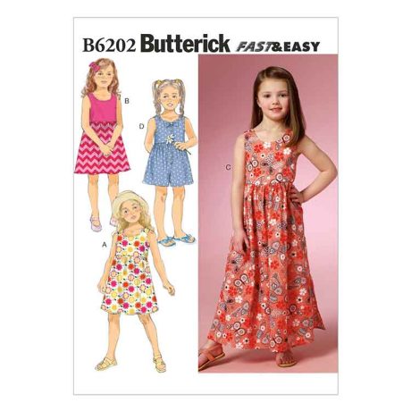B6202 Children's/Girls' Dress and Culottes