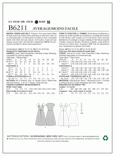B6211 Misses' Dress and Belt - Image 2
