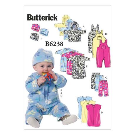B6238 Infants' Jacket, Overalls, Pants, Bunting and Hat