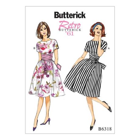 B6318 Misses' Tie-Waist Dress
