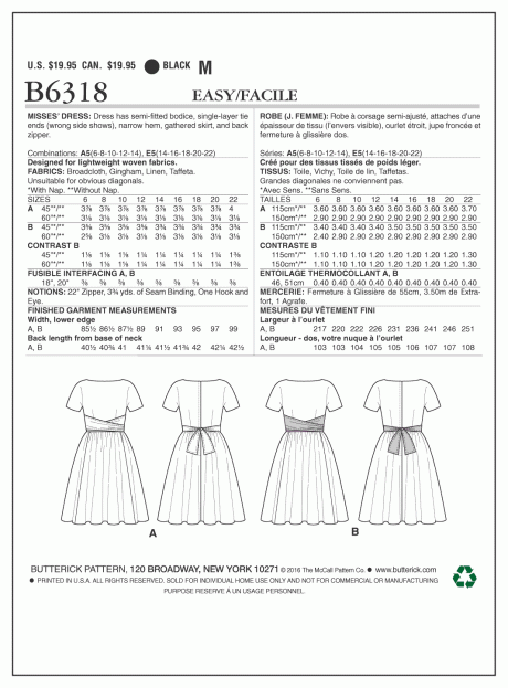 B6318 Misses' Tie-Waist Dress - Image 2