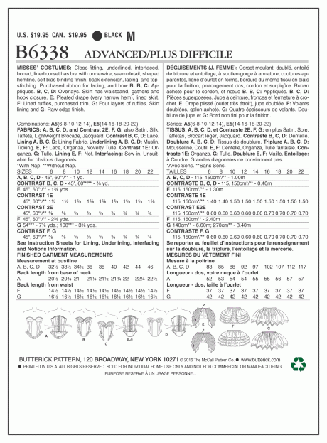 B6338 Curved-Hem Corsets and Skirts - Image 2