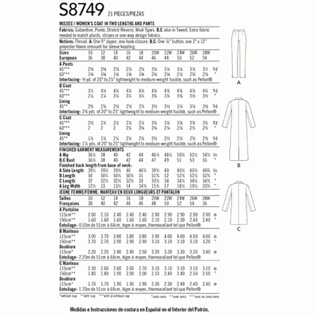 S8749 Pattern 8749 Women’s / Plus Size Mimi G Style Coat and Pant - Image 2