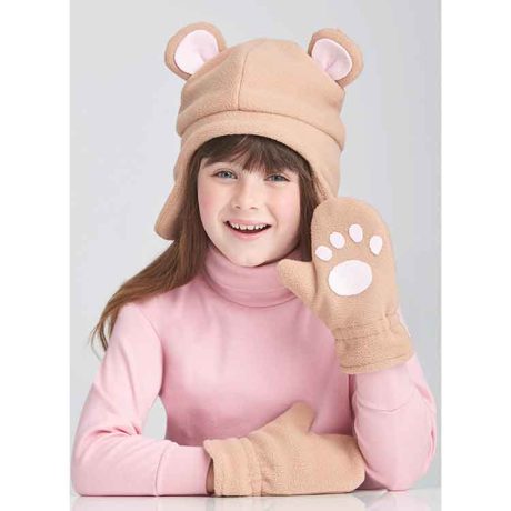 S9657 Children's Hats and Mittens In Sizes S-M-L and Cowl Scarves