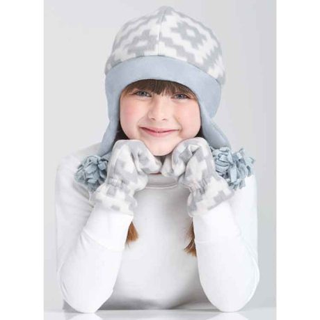 S9657 Children's Hats and Mittens In Sizes S-M-L and Cowl Scarves